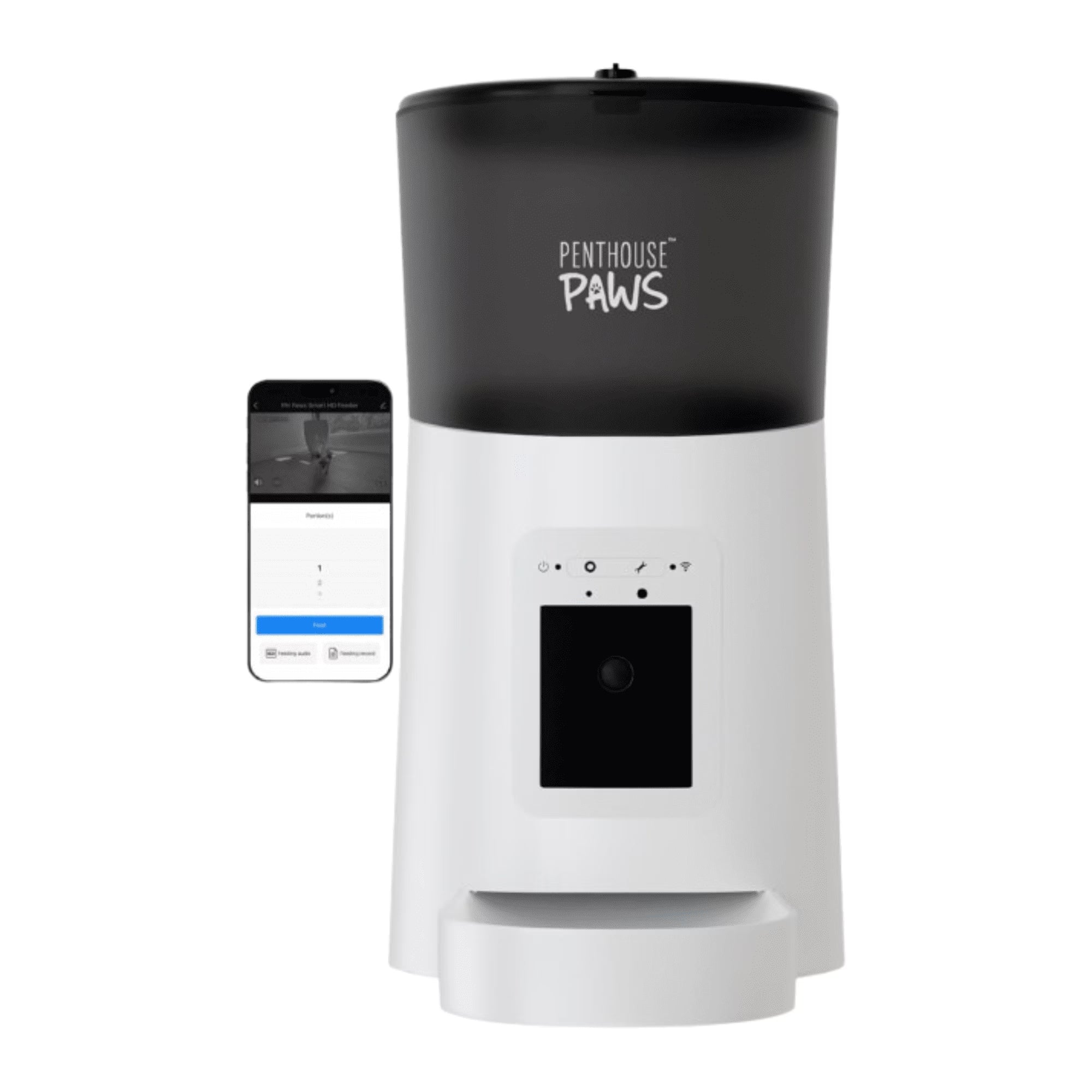 Smart HD Feeder, Automatic Pet Food Dispenser, 6L, 1080P Camera, 2-Way Audio, Backup Power, 15 Meals/Day, White, for Cat & Dog